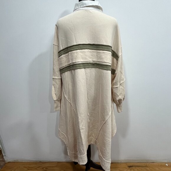 Free People Blair Oversized Sweatshirt Dress, New, Oatmeal Combo, Small - Picture 6 of 7